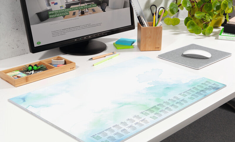Sigel Schreibunterlage mit 3-Jahres-Kalender Watercolor Sea – 595 × 410 × 4 mm