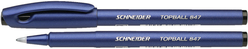 Schneider Schreibgeräte Schneider Topball 847 – Tintenroller, mit Kappe, 0,5 mm, Schwarz