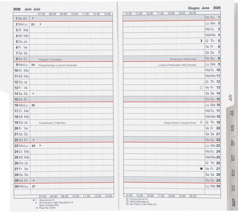 Biella Luzern Agenda – 1 Monat/2 Seiten, geheftet, 8,7 × 15,3 cm, 15 Monate Okt–Dez, 2026, petrol, FSC