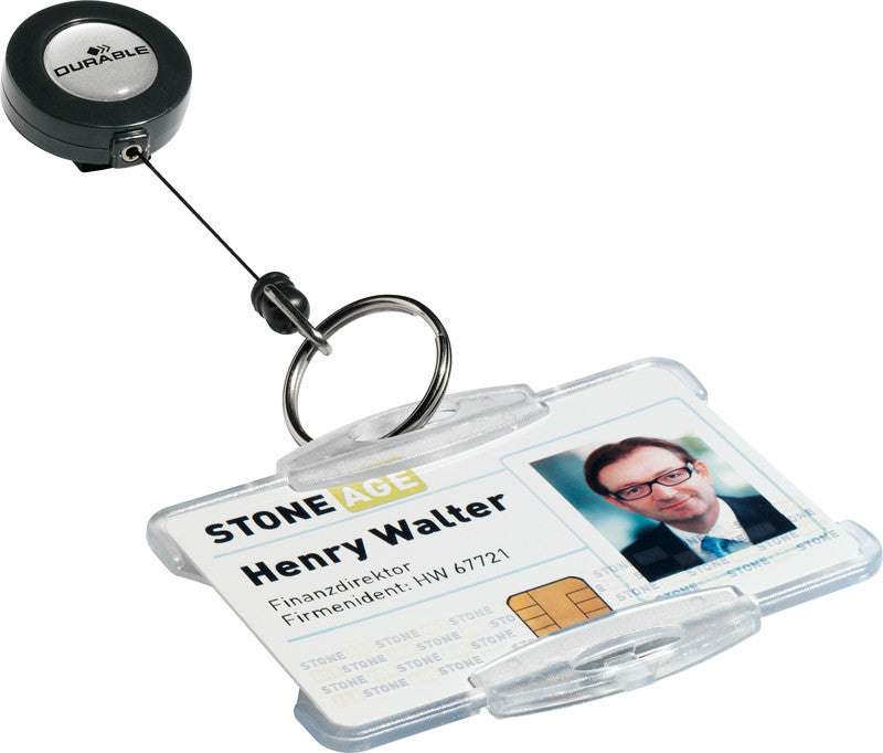 Durable Ausweishalter – Jojo-Mechanismus – Anthrazit – 10 Stk.