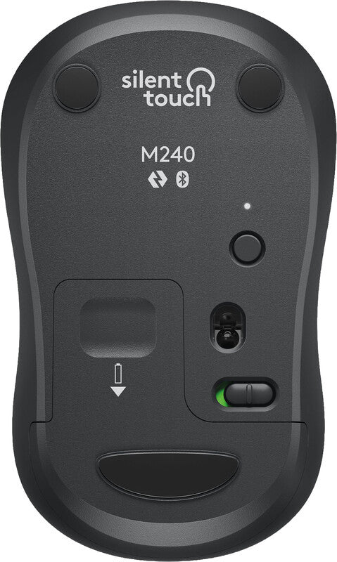 Logitech M240 Silent – Maus – Kabellos (Bluetooth/2,4 GHz), beidhändig, Graphit