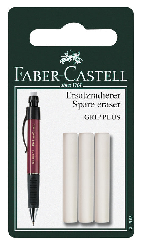 Faber-Castell Ersatzradierer Grip Plus – weiss, 3 Stk.