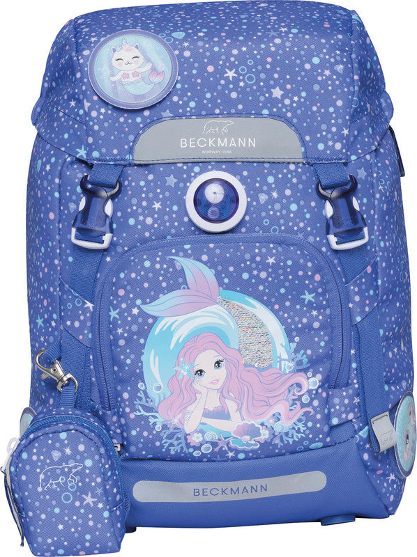 Beckmann Classic Schulrucksack 1st – Aquagirl – mit Leuchteffekt – 22 l, 24,0×37,0×25,0 cm