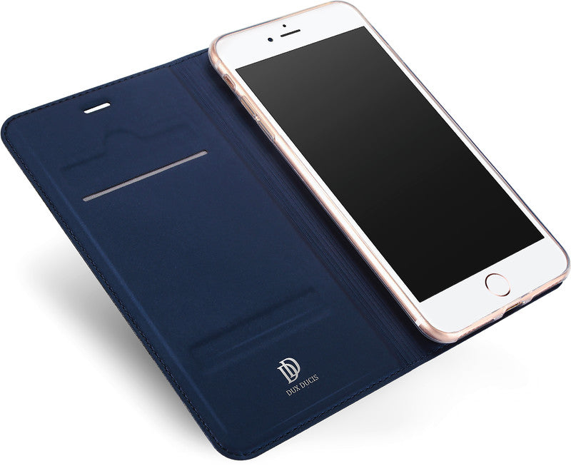 Dux Ducis Booklet-Hülle – für Apple iPhone 6–8 Plus – dunkelblau – Kunstleder – mit Kartenfach