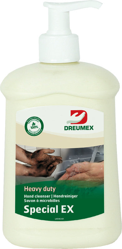 Dreumex Handreinigungspaste – Kunststoff, 500 g, inkl. Pumpe, mit Zitronenduft, lösungsmittelfrei, silikonfrei