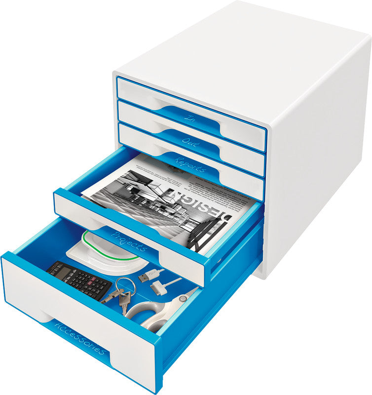 Leitz Wow Cube Aufbewahrungsbox – Blau, Weiss, Gummi