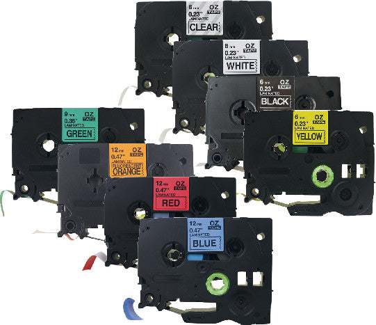 Schriftband – Schwarz auf Gelb – 9 mm × 8 m, laminiert