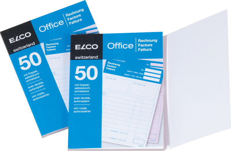 Elco Formularblock – Rechnungen, mehrsprachig, 50 Blatt, A6