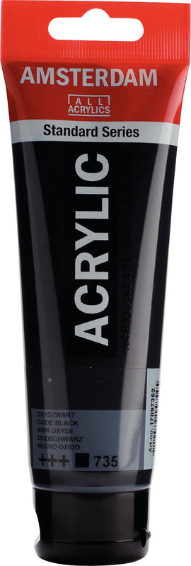 Royal Talens Amsterdam – Acryl Standard – Acrylfarbe – Oxidschwarz, 120 ml
