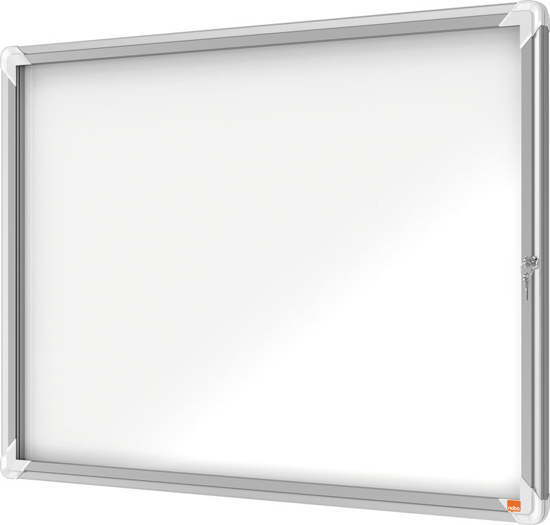 Nobo Schaukasten, 8 × A4 – Aluminium, Sicherheitsglas, abschliessbar, magnethaftend, 92,4 × 66,8 × 4,3 cm