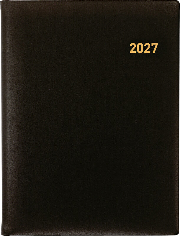 Biella Orario Agenda – 1 Woche/2 Seiten, gebunden, 17,8 × 23,5 cm, 2027, Schwarz, FSC