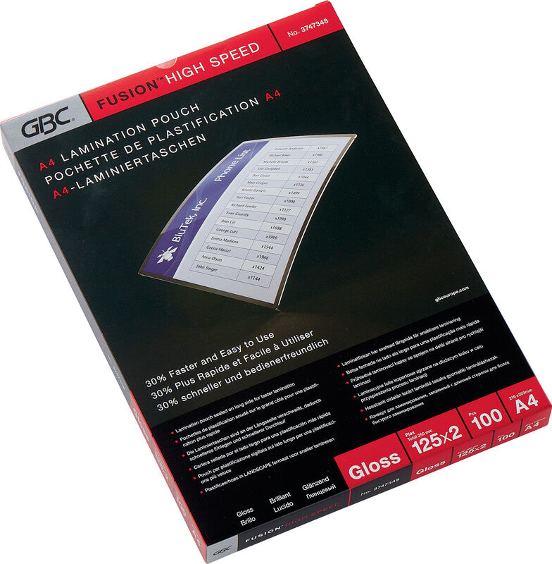 GBC Laminierfolien A4, glänzend – 125 µm, 216 × 303 mm, 100 Stk.
