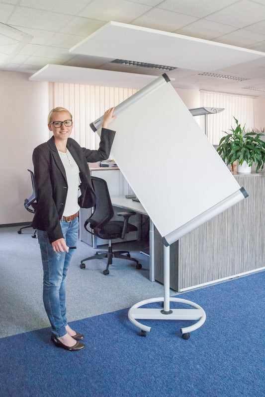 MAUL Flipchart solid flip2use – 66 × 97 cm, weiss, Metall