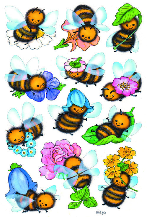 HERMA Schmucketiketten – Motiv Lustige Bienen – Papier, 36 Stk, 3 Bogen