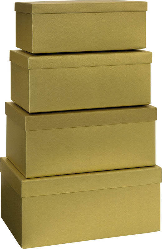Stewo Geschenkbox – Gold, Neutral – 4-teilig, Strukturprägung – Sortiert