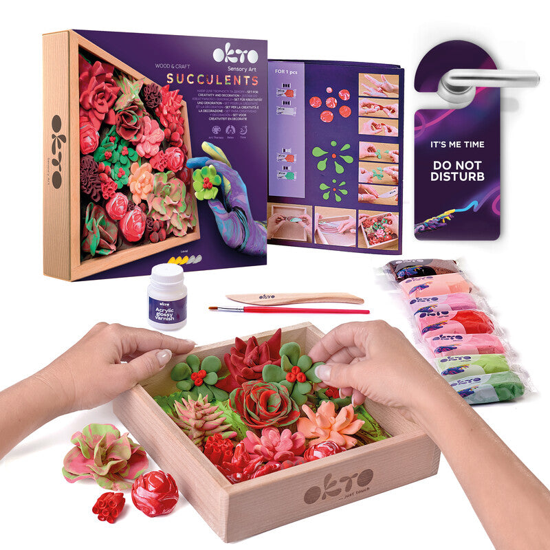 Okto Sensory Art – Modelliermasse-Set Succulents – ab 14 Jahren – 36 Modelliermassen – 210 × 210 mm