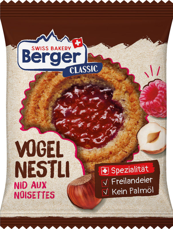 Berger Vogelnestli Gebäck – Haselnuss, 74 g