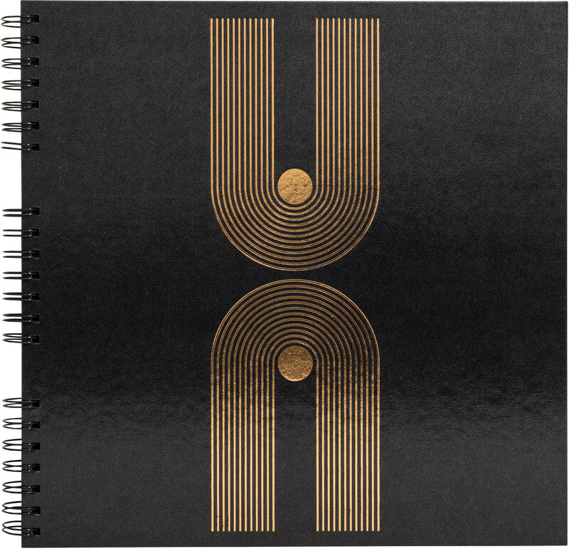 Exacompta Fotoalbum Wiro Graphik – für 320 × 320 mm, schwarz, mit Pergaminzwischenblättern, Karton