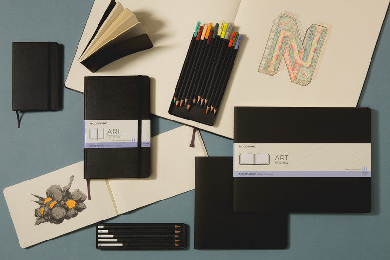 Moleskine Skizzenbuch, A4, 165 g/m², 96 Seiten, schwarz, mit Gummiband, Hardcover, säurefrei