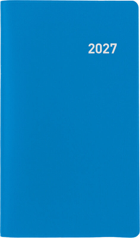 Biella Planer Paris Agenda – 1 Monat/2 Seiten, geheftet, 7,5 × 12,6 cm, 15 Monate Okt–Dez, blau, PEFC