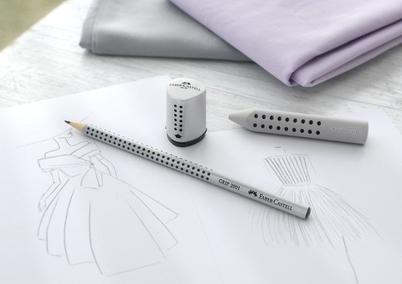 Faber-Castell Grip 2001 Bleistift, Dreikant, HB, Mine Ø 2 mm, Grau