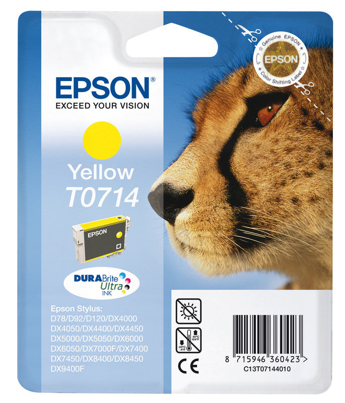 Epson Tintenpatrone T0714, Gelb, 415 Seiten – für Epson-Drucker