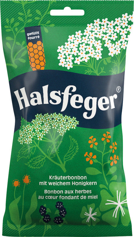 Halsfeger Fruchtgummi – 80 g, Kräuter mit Honigkern, Beutel