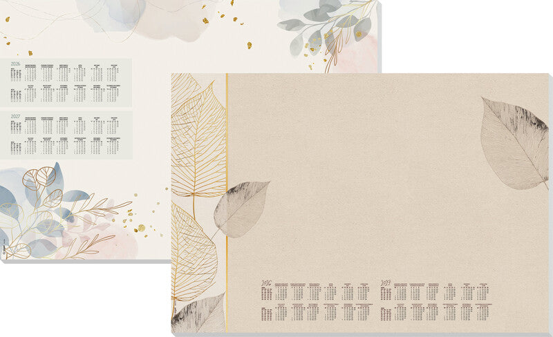 Sigel Kalender-Einlage – 2 Jahre/1 Seite, 59,5 × 41,0 cm, 2026/2027, Natural Leaves