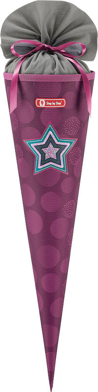 Step by Step Schultüte 70 cm × Ø 18 cm, 5 l – Motiv Glamour Star Astra – Serie CLOUD – rPET