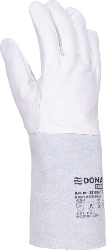 Office products Arbeitshandschuhe – L – Leder, EN 388, EN 407, EN 12477, Weiss/Grau