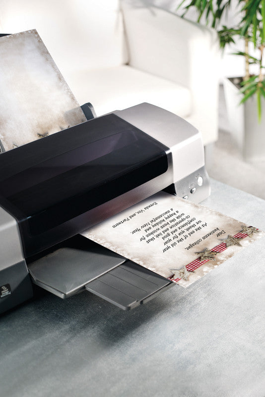 Sigel Motivpapier – A4, 90 g/m², mehrfarbig, Motiv: Winter Chalet – für Inkjet/Laser/Kopierer – FSC – 25 Blatt