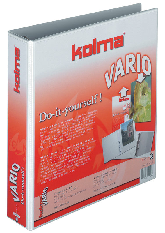 Kolma Sichtbuch Vario X-Large – A4, mit Fronttasche, Weiss, Kunststoff