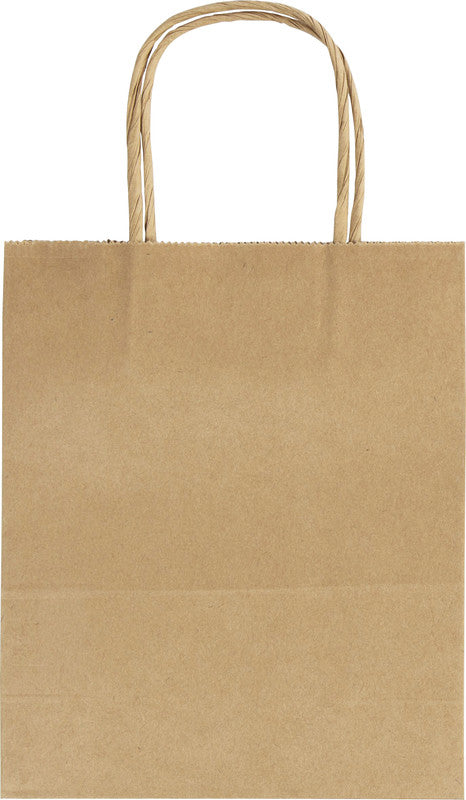 Folia Tragetasche – natur, Kraftpapier, gedrehte Papierkordel, FSC – 180 × 210 × 80 mm – 20 Stk.