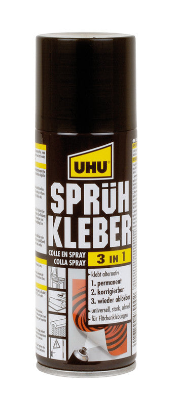 UHU Sprühkleber – Sprühdose, permanent, transparent, 200 ml, für Styropor, Basteln