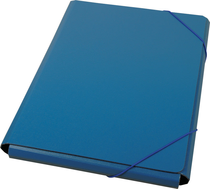 Natura line Sammelmappe für A4, Karton, Blau, mit Gummizug
