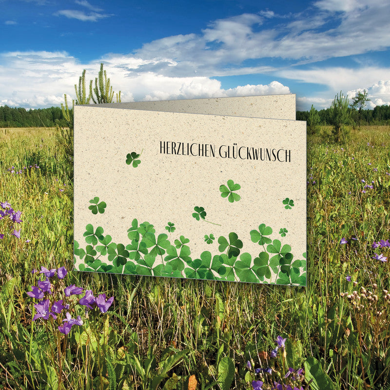 Sigel Grusskarte Luck – A6 (105 × 148 mm) – mit Umschlägen, Text DE, für Inkjet/Laser/Kopierer