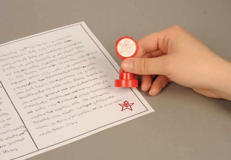 X-stamper Lehrerstempel-Set Xclamations – Motiv: Stern happy, selbstfärbend, Kunststoff, Ø 22 mm