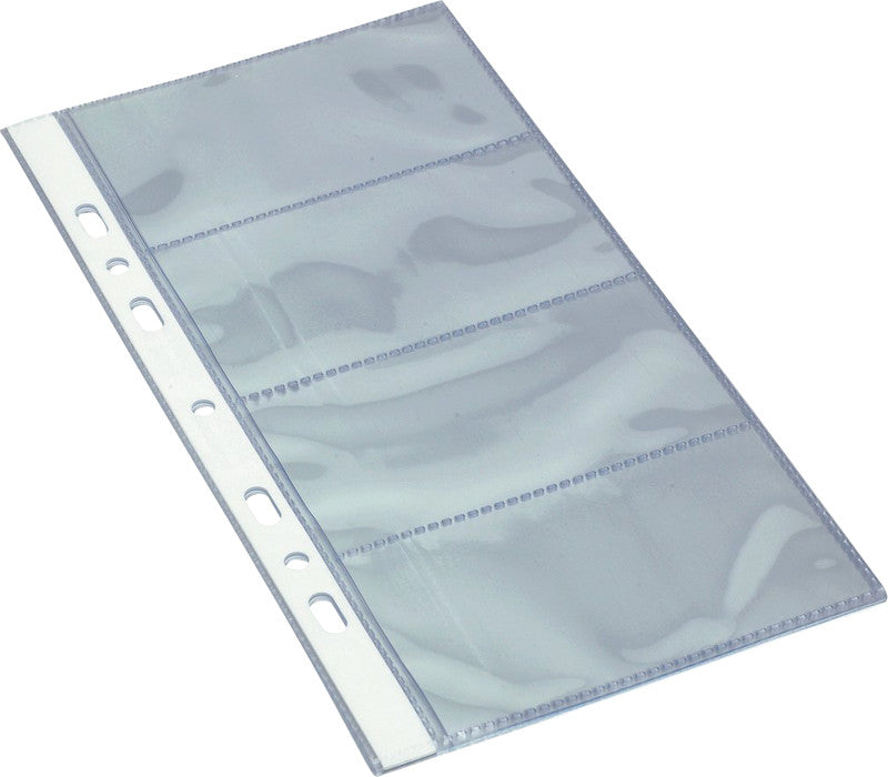 Bantex Ersatzsichttaschen – transparent, für Visitenkarten 100 × 55 mm, 10 Stk., 120 µm