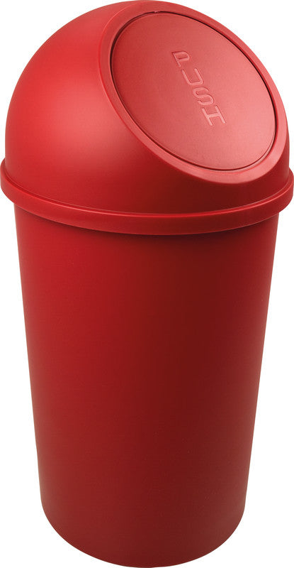 Helit Papierkorb the flip – 25 l – Kunststoff, rot – Ø 312 × H 615 mm