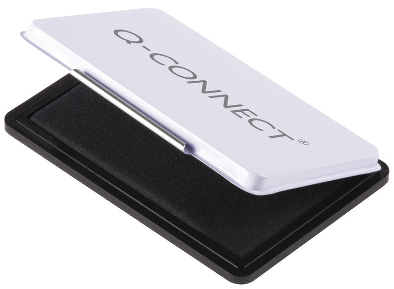 Q-CONNECT Stempelkissen – Metall, 110 × 70 mm, getränkt, Schwarz