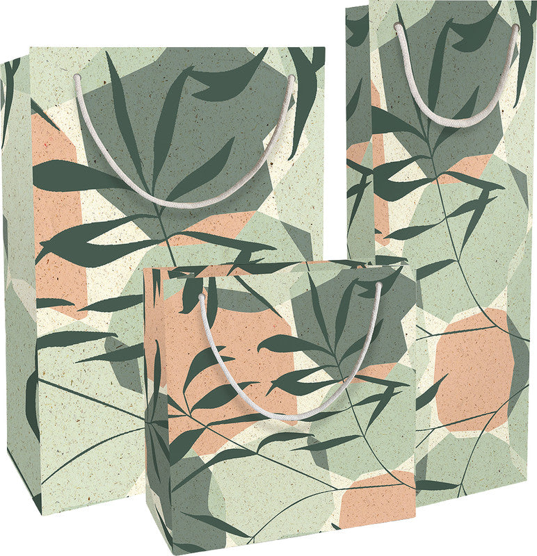 Braun + company Geschenkbox – Graphic Garden – Flaschentüte, Graspapier – für Flaschen – 120 × 360 × 100 mm