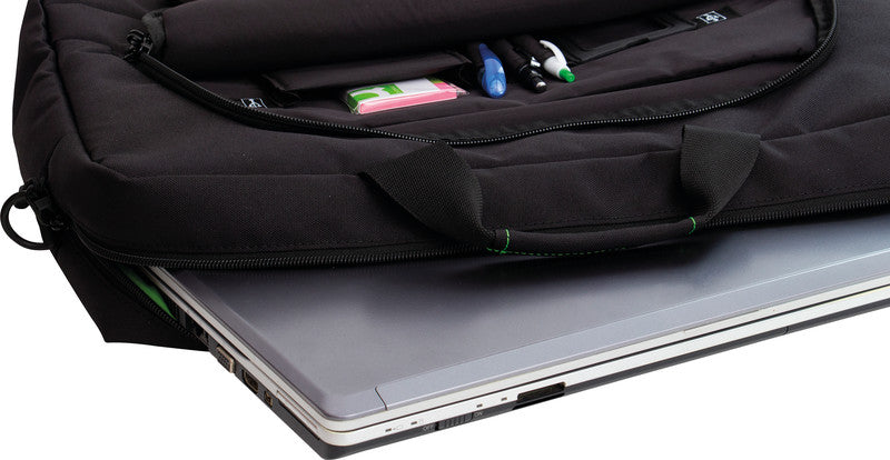 Q-Connect Notebook-Tasche – für Notebooks bis 17,2", Aufsteckfunktion, recyceltes PET (rPET), schwarz