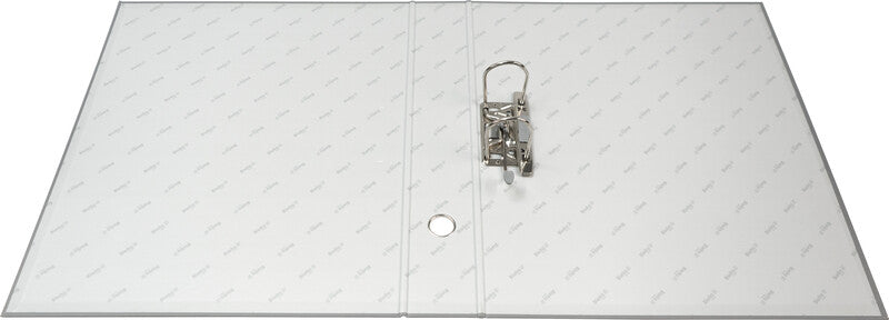 Biella Ordner – A3 hoch – 2-Ring Hebelmechanik, Rücken 80 mm – grau, Karton, mit Niederhalter, mit Griffloch
