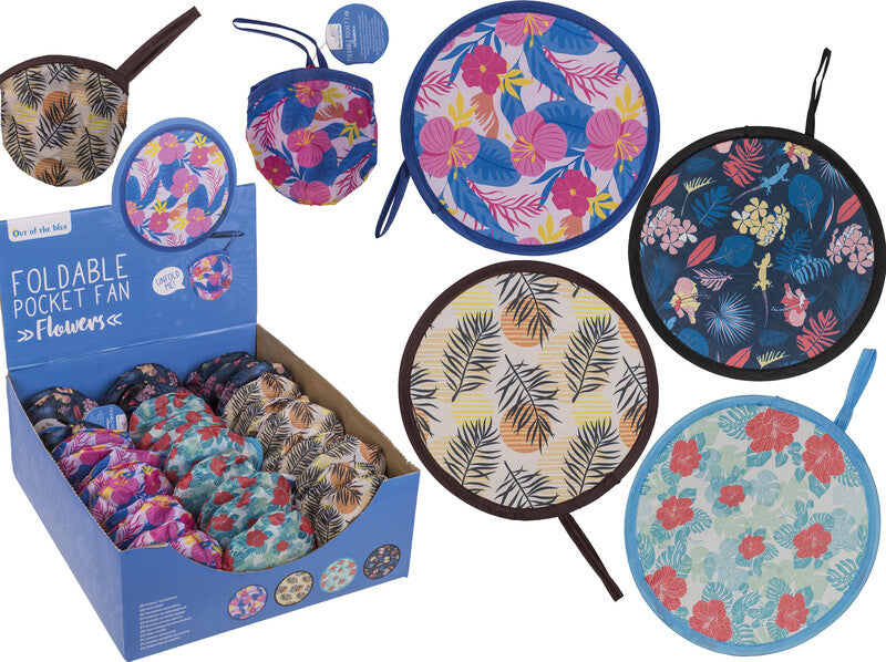 Out oft the blue OUT OF THE BLUE – Fächer, Blumenmotiv, Ø 200 mm (offen), 85 × 90 × 25 mm (geschlossen), faltbar
