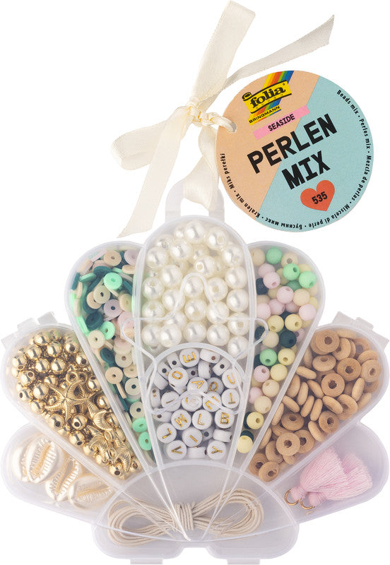 Folia Perlenset Mix Seaside – 535-teilig, mehrfarbig