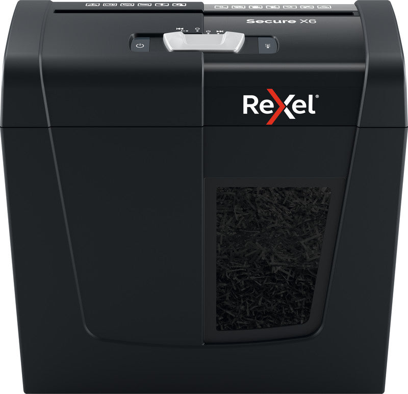 Rexel Secure X6 – Aktenvernichter, DIN P-4, Partikelschnitt 4 × 40 mm, 6 Blatt, 10 l, A4