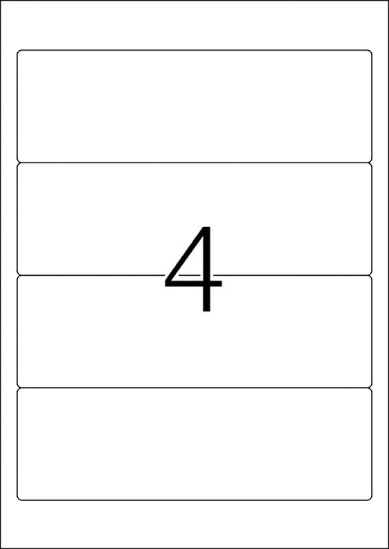 HERMA Druckeretiketten, 192 mm × 61 mm, weiss, Papier, permanent, 100 Blatt (400 Etiketten)