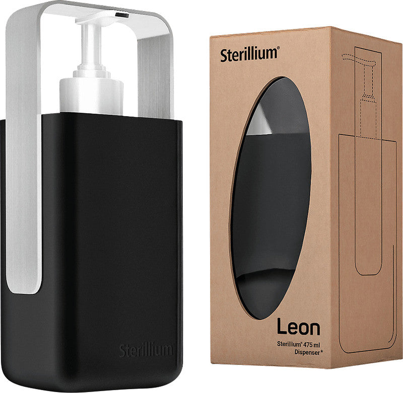 Sterillium Leon – Desinfektionsmittelspender, zum Aufstellen, Kunststoff, schwarz, mit Bügel