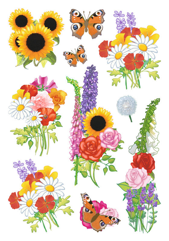 HERMA Schmucketiketten – Motiv Moderne Blumen – Papier, hochglänzend, 30 Stück, 3 Bogen