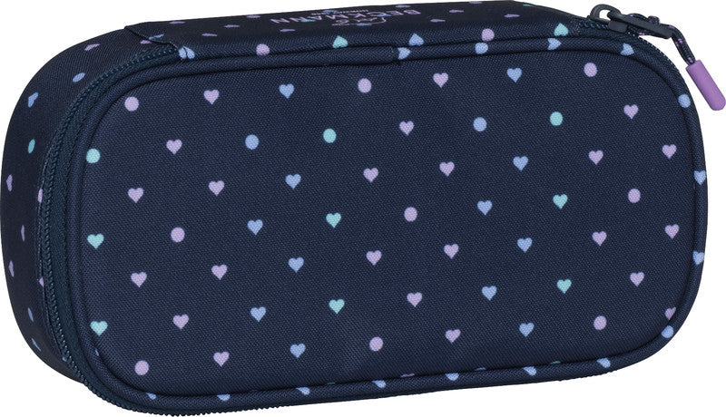 Beckmann Sport Jr. Etui, leer – Blue Hearts – Kunststoff – 22 × 11 × 5 cm